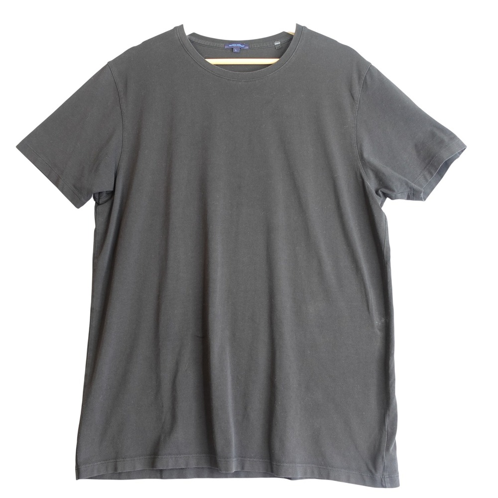 Patrick Assaraf Mens Black Pima Cotton Spandex Short Sleeve‎ Crew Neck T-Shirt L